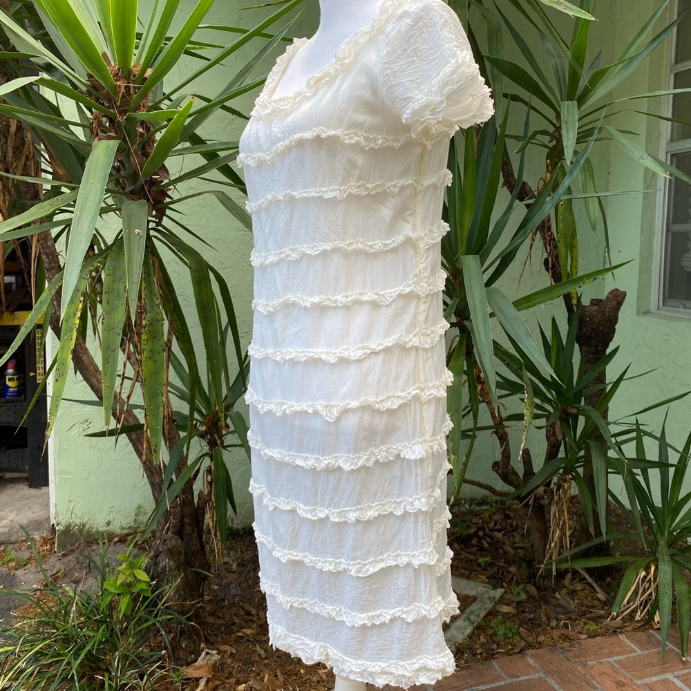 J Crew Cream Ruffle Dress - Picture 2 of 12